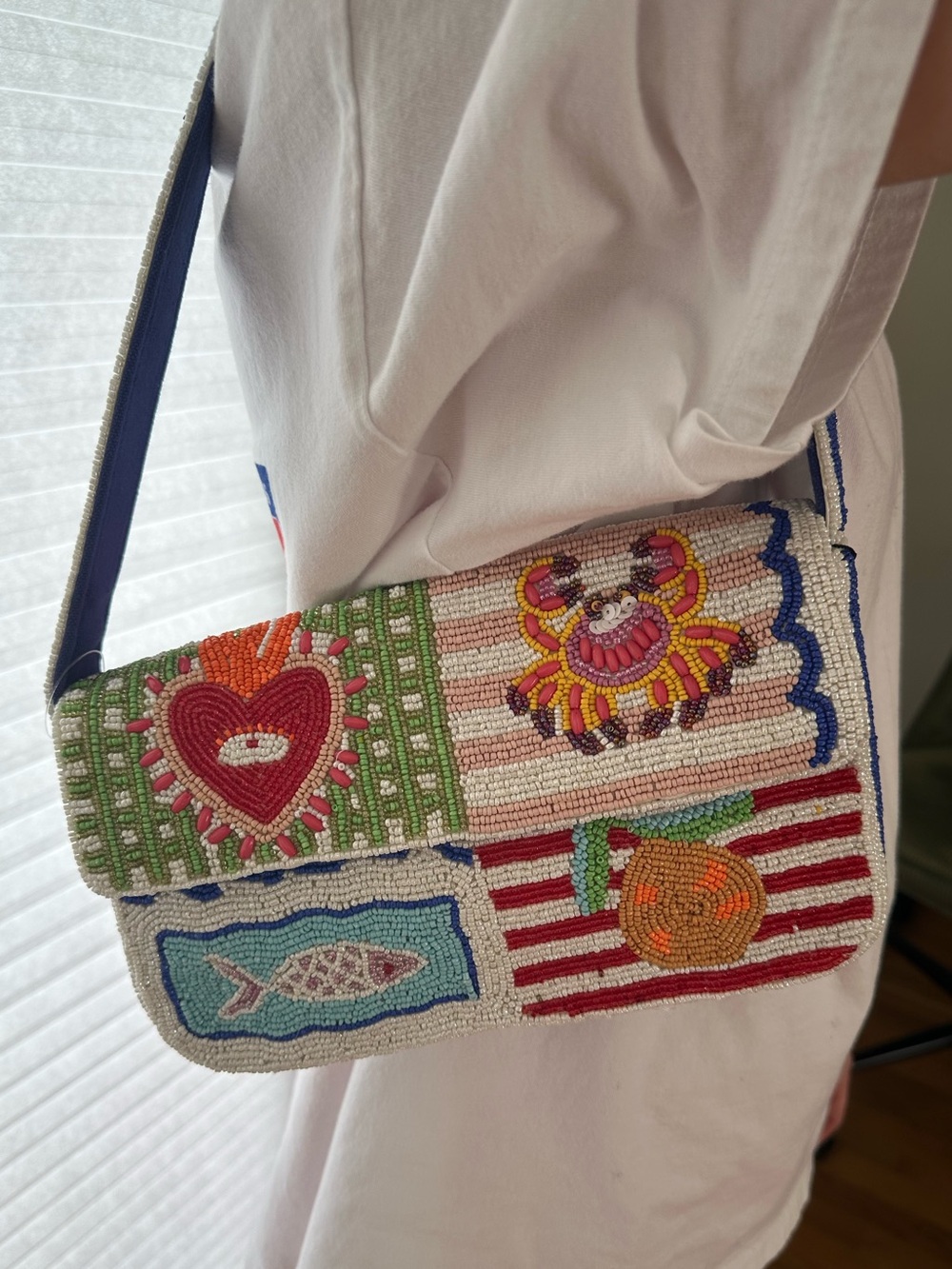 NWT America & Beyond Amalfi Coast Collage Beaded Bag